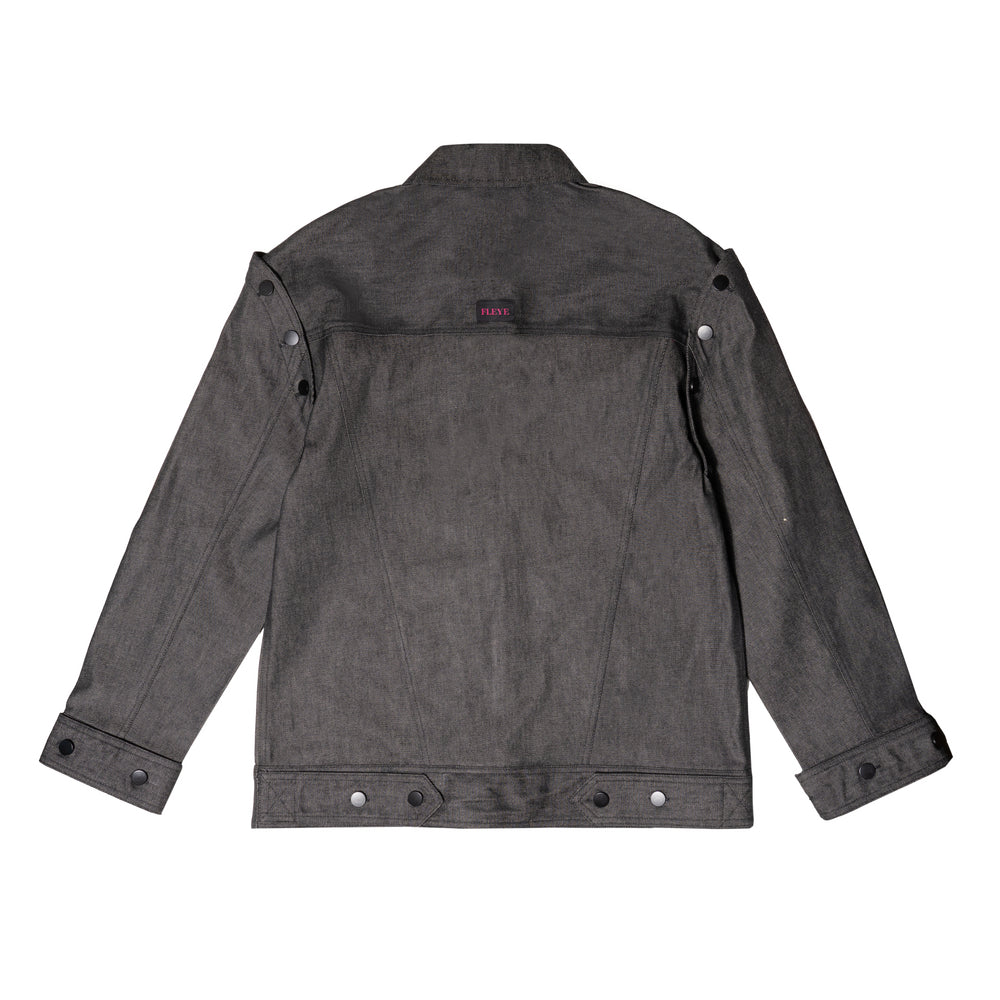 Black Detachable Sleeves Denim Shirt – FLEYE