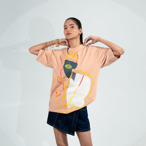 Peach Hand Painted T-Shirt